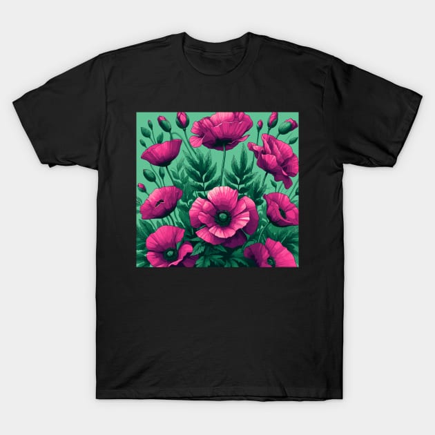 Poppy Flower T-Shirt by Jenni Arts